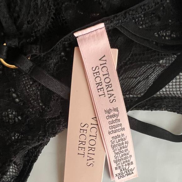 Victoria's Secret Black Lace High-Leg Cheeky Panty, XXL - Picture 2 of 4